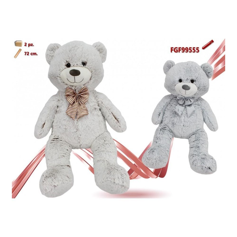 ORSO PELUCHE CON FIOCCO ASSORTITO 72CM.